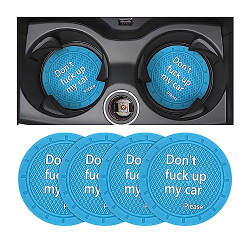 Car Cup Coaster, 4Pcs 2.75 Inch Auto Cup Holder Insert Coasters, Anti-Slip Waterproof Embedded Drink Mat, Automotive Interior Accessories for Men and Women (D Light Blue/4PCS) - color: D Light Blue/4PCS