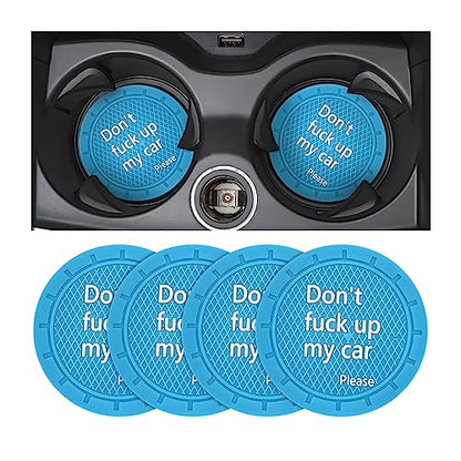 Car Cup Coaster, 4Pcs 2.75 Inch Auto Cup Holder Insert Coasters, Anti-Slip Waterproof Embedded Drink Mat, Automotive Interior Accessories for Men and Women (D Light Blue/4PCS) - color: D Light Blue/4PCS