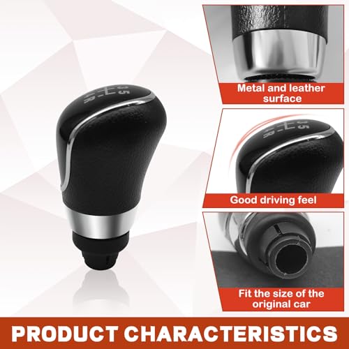 5 Speed Manual Transmission Gear Shift Knob Cover Compatible with Ford Escape Kuga Focus Fiesta mk7 2008-2013 Shifter Lever Knob Replacement Parts Black - color: Black, size: 5 Speed