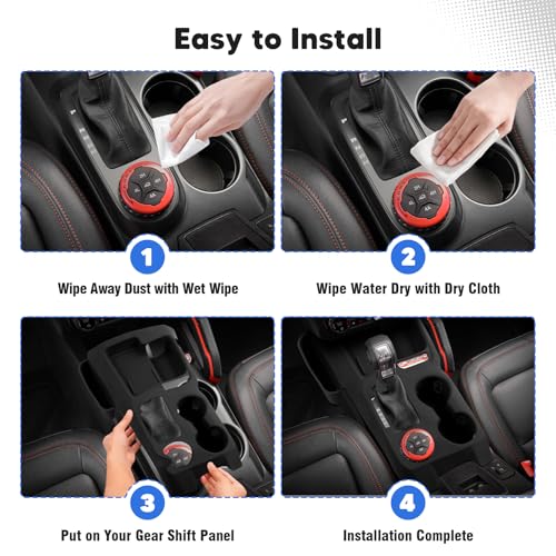 Center Console Gear Shift Panel Trim Cover, Silicone Gear Shifter Cover for Ford Bronco 2021-2026 Auto Transmission, with Storage Tray & Cup Holder Insert(No for Manual Transmission)