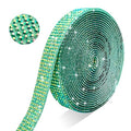 Self Adhesive Green AB Rhinestone Ribbon Crystal Strips, 3 Yards Bling Christmas Resin Rhinestone Diamond Sticker for DIY Crafts,Wedding,Halloween Christmas Party(Green AB) - color: Green AB