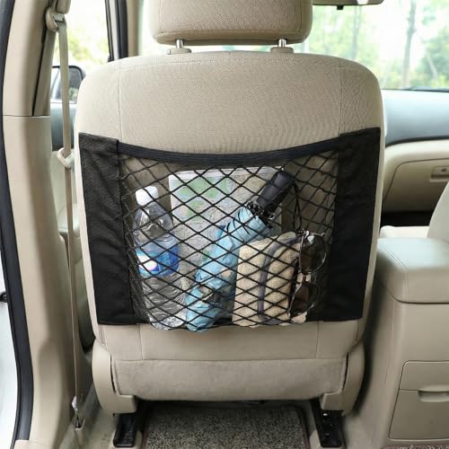 2pcs Universal Mesh Cargo Net Car Storage Net Bag Elastic Adhesive Pocket Net String Pouch Bag for Car Trunk Storage Home Storage Organizers