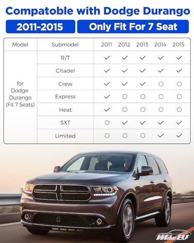 Custom Fit 4 Pcs Floor Mats for Dodge Durango 2011-2015 - All-Weather Rubber Mats & Liners, Heavy Duty Car Interior Protection for SUV, Weather-Resistant & Easy to Clean - size: for Dodge Durango Car Floor Mats 2011-2015
