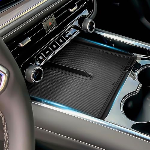 Front Center Console Organizer Tray Compatible with 2025 2026 Chevy Suburban/Tahoe Accessories Interior Console Compartment Cover Hidden Organizer (Full Console w/Bucket Seats Only)