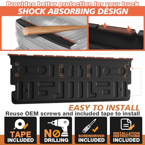 Truck Mat Compatible with 2021-2026 Ford F150 Accessories, Tailgate Mat Custom Fit All Weather Protection Pickup Liner, Not Fit Work Surface or Pro Access Tailgate - size: 2) F150|21+|Tailgate Mat w/ Cap Cover for Standard