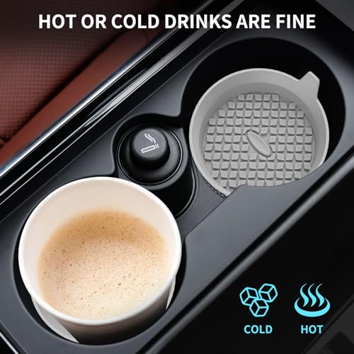 ME.FAN Car Cup Holder Coasters [4 Pack] Silicone Cups Mats, Automotive Universal Non-Slip Recessed Interior Accessories Light Grey - color: 4 Pack-light Grey