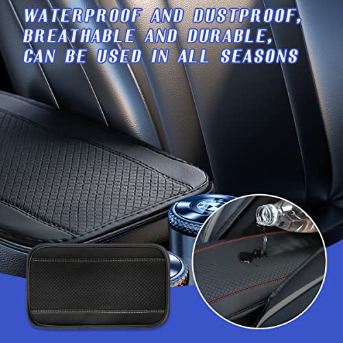 Ziciner Car Center Console Armrest Pad, 12.6X 7.2 Inch PU Leather Waterproof Auto Armrest Seat Box Cover Protector, Universal Car Interior Accessories (Black & Grey) - color: Black & Gray