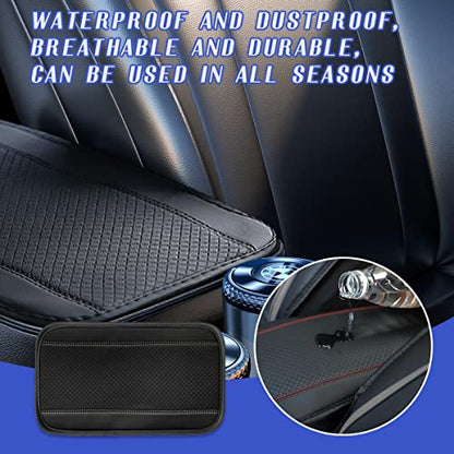 Ziciner Car Center Console Armrest Pad, 12.6X 7.2 Inch PU Leather Waterproof Auto Armrest Seat Box Cover Protector, Universal Car Interior Accessories (Black & Grey) - color: Black & Gray