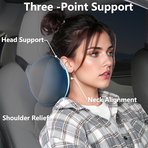 Car Headrest Pillow for Neck Support Memory Foam Car Neck Pillow Universal Fit Head Rest Travel Pillow Car Pillow for Pain Relief While Driving Grey 2pc - size: Silky Headrest Grey 2pc