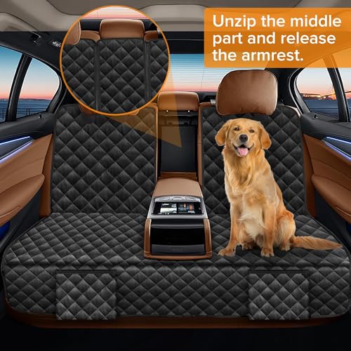 Dog Car Seat Cover for Back Seat Compatible with Infiniti Q50 QX60 QX50 Q60 QX55 SUV Accessories 2000-2025 2026, Waterproof & Non-Slip Car Pet Bench Rear Seat Covers