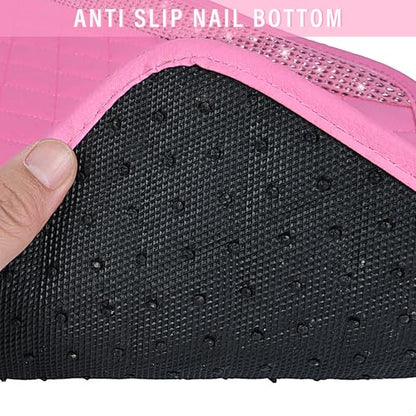 CAR PASS Bling Leather Car Mats Shining Diamond Floor Mats Crystal Rhinestones Sparkly Glitter Carpet Anti-Slip Waterproof Pad Universal Fit for Automotive SUV, Sedan, Van, 5pcs for Girl Women Pink - color: Pink Leather Diamond