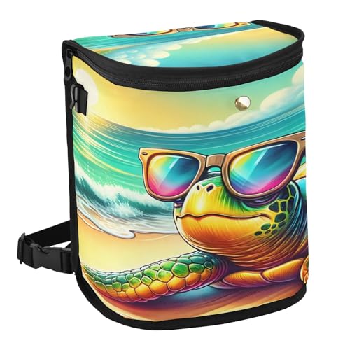MNSRUU Car Trash Can with Lid, Turtle Wearing Sunglasses Car Trash Bag Hanging Organizers and Storage for Front Back Seat, Leak-Proof Trash Bin - color: Cat I8055A