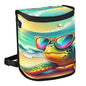 MNSRUU Car Trash Can with Lid, Turtle Wearing Sunglasses Car Trash Bag Hanging Organizers and Storage for Front Back Seat, Leak-Proof Trash Bin - color: Cat I8055A