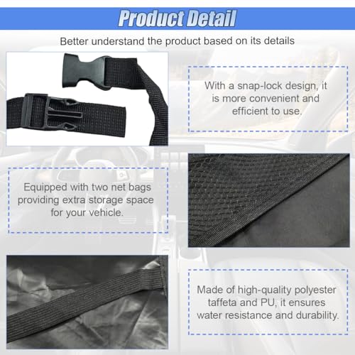 2PCS Kick Mat Back Seat Protector, Waterproof Car Backseat Cover for Kids with 2 Storage Mesh Pockets, Universal Vehicle Seat Back Organizer Protect from Dirt and Mud