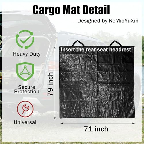 Cargo Mat Liner - Universal Waterproof Car Rear Trunk Protector Durable Heavy Duty SUV Mat, 80" W x 70" D