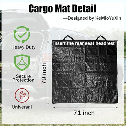 Cargo Mat Liner - Universal Waterproof Car Rear Trunk Protector Durable Heavy Duty SUV Mat, 80" W x 70" D