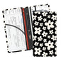 Leather Car Registration and Insurance Card Holder, Cute Car Accessories Vehicle Glove Box Car Organizer for Documents, Cards, License Black White Flowers - color: Black White Flowers