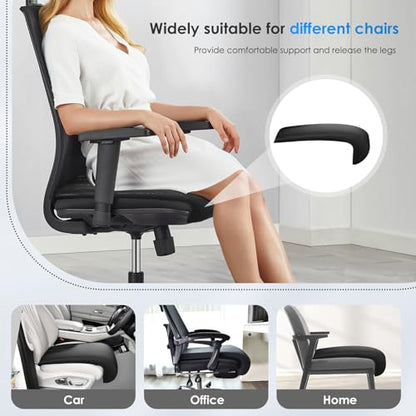 FLORICH Car Seat Extender Leather Car Seat Extender Leg Support Cushion for Driver Seats Office Chair Car Seat Cushion Legs Rest Pads-Dark Black - color: Dark Black