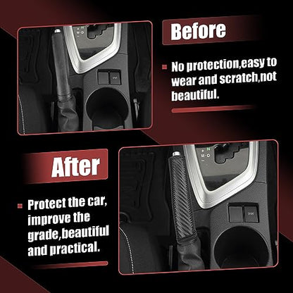 X AUTOHAUX Car Handbrake Cover Protector Carbon Fiber Pattern for Toyota Corolla 2014 2015 2016 2017 2018