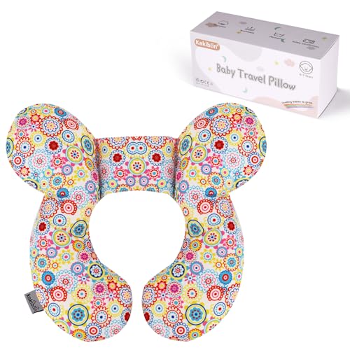KAKIBLIN Baby Neck Pillow, Upgraded Baby Support Pillow,Baby Neck Support Pillow for Carseat, Newborn Neck Support for Car Seat,Pushchair,Travel (Flower) - color: Flower