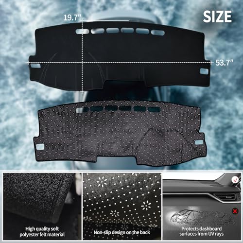 2007-2013 Toyota Corolla Instrument Panel Mat, Instrument Panel Covered with Carpet Pad Anti-Slip Instrument Panel Covered with Sun Glare UV Protector Black