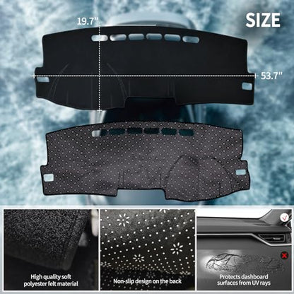 2007-2013 Toyota Corolla Instrument Panel Mat, Instrument Panel Covered with Carpet Pad Anti-Slip Instrument Panel Covered with Sun Glare UV Protector Black