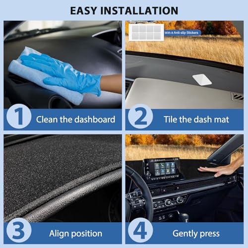Dash Cover Mat Compatible with Kia Soul 2014-2019 Accessories, Dashboard Cover Polyester Non-Slip Sunshade Protector Pad No Glare Black - size: for Soul 2014-2019