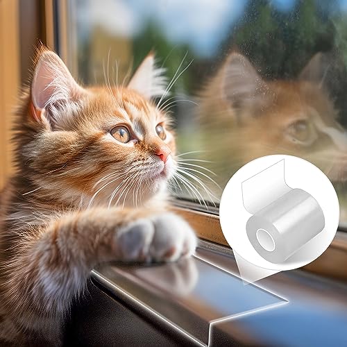 Door Protector from Dog Scratching, Window Sill Protector, Clear Sided Shield Protection Barrier Anti Cat, Dog Scratching, Slobbering, and Clawing Furniture, Glass, Car Door, Couch 4in x 10' - size: 10ft X 4in