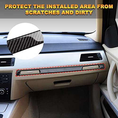 x xotic tech 1pc Genuine Carbon Fiber Car Interior Copilot Cup Holder Strip Cover Trim Compatible with BMW 3 Series E90 E92 E91 E93 2005-2012