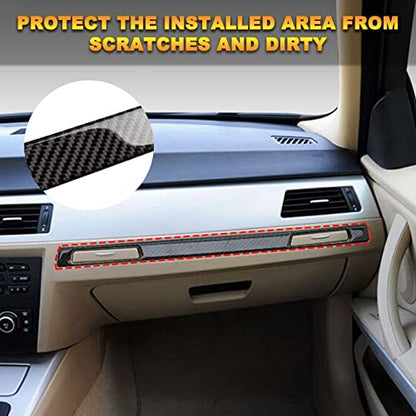 x xotic tech 1pc Genuine Carbon Fiber Car Interior Copilot Cup Holder Strip Cover Trim Compatible with BMW 3 Series E90 E92 E91 E93 2005-2012