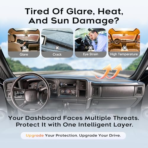 CARTIST Gray Dash Cover for 1999-2006 GMC Sierra/Chevy Chevrolet Silverado 1500 2500 3500 HD&2000-2006 GMC Yukon/Chevy Suburban Tahoe Avalanche,Premium Anti-Glare Dashboard Pad