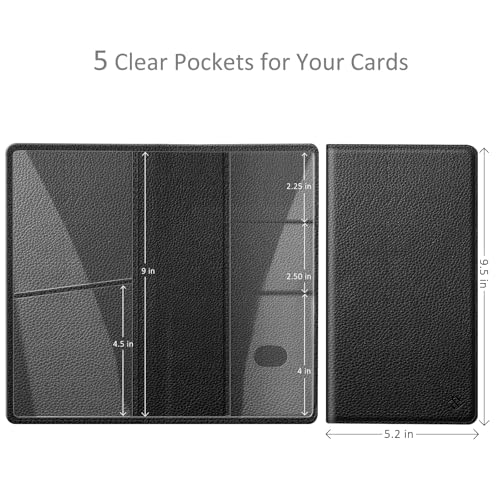 FINPAC Car Registration and Insurance Card Holder, Vehicle Glove Box Card Organizer Wallet Automobile Accessories for License - color: Black