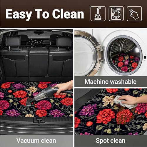 Automotive Floor Mats 5 Pcs, Universal Car Floor Mats,Floral Car Mats, Flower Car Accessory for SUVs/Sedan/Wagons, Durable Protective Mat, Trunk Liner for Families/Travel Enthusiasts - style: Bundle22