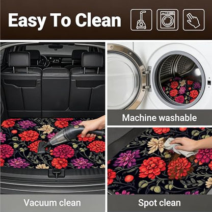 Automotive Floor Mats 5 Pcs, Universal Car Floor Mats,Floral Car Mats, Flower Car Accessory for SUVs/Sedan/Wagons, Durable Protective Mat, Trunk Liner for Families/Travel Enthusiasts - style: Bundle22