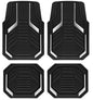 PIC AUTO Heavy Duty Rubber Floor Mats, Silver Aluminum Film Car Mats Set, Front and Rear Car Mats with Anti-Slip Backing, All Weather Protection, Trim-to-Fit for Automotive SUV, Sedan, Van - color: Silver