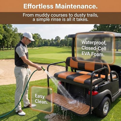 Golf Cart Rear Seat Kits Floor Mat,Fit for YA/EZGO RXV/TXT/Club Car DS/Precedent/Star Car/Excar/Icon, Anti-Skid Mat EVA Environmentally Friendly Materials for Mosts Golf Carts. - color: Brown