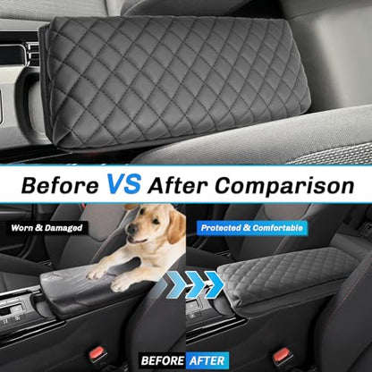 SXCY for 2025 2026 Toyota Prius Armrest Cover Pad for 2023-2026 Toyota Prius Accessories 2023 2024 2025 2026 Prius Center Console Cover w/Soft Cotton Cushion (Added-Pad w/Side Pockets) - color: 2023-2026 Prius Add Pad