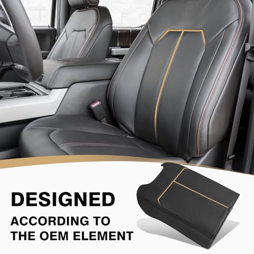 Center Console Armrest Cover Fit for Ford F150 2015-2020 &F250 F350 F450 2017-2022 & Expedition 2018-2024 Accessories, Armrest Pad Console Lid Cushion Vegan Leather Regular Thick (Bucket Seat) - size: 4) 17-22 |F250/F350/F450| Bucket Seat, Regular