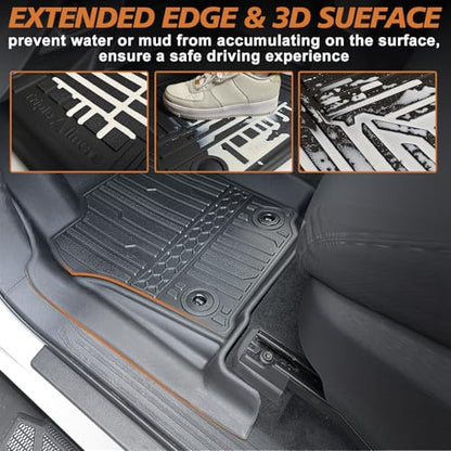 TripleAliners for Tacoma 2024 2025 2026 Double Cab Floor Mats (Fit Hybrid ONLY) All Weather Floor Liners Compatible with 2024+ Toyota Tacoma Accessories Front & Rear Mats Custom Fit(Not for Gasoline) - size: Tacoma | Hybrid | 2024+