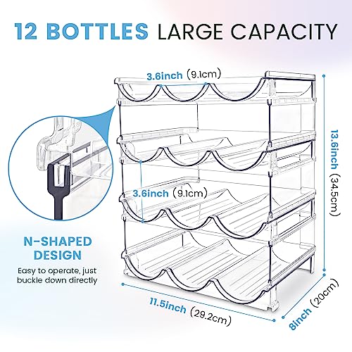 Water Bottle Organizer for Cabinet, 4 Pack Water Bottle Organization and Storage Shelf, Plastic Water Bottle Holder Rack for Fridge, Kitchen, Desktop - size: 4 Pack