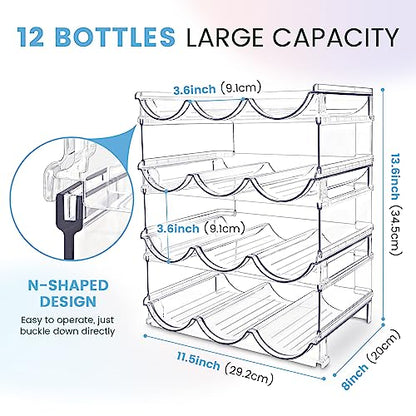 Water Bottle Organizer for Cabinet, 4 Pack Water Bottle Organization and Storage Shelf, Plastic Water Bottle Holder Rack for Fridge, Kitchen, Desktop - size: 4 Pack