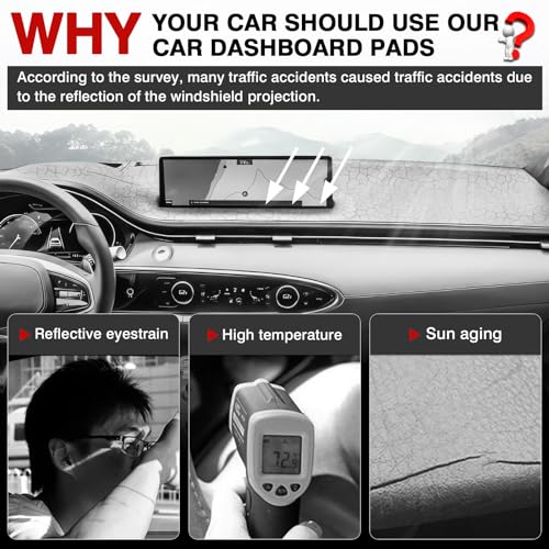 Autorder Dashboard Cover Mat for 2022-2025 Genesis GV70 Accessories Dash Cover Upgrade Velvet Dash Mat Sunshade Glare UV Rays Protector - size: For Genesis GV70 2022-2025