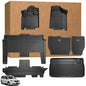 Floor Mats Full Set for Dodge Grand Caravan 2008-2021 & for Chrysler Town & Country 2008-2016(ONLY Stow'n Go), TPE All Weather Protection Custom Fit Floor Liners & Backrest Mat & Cargo Liner