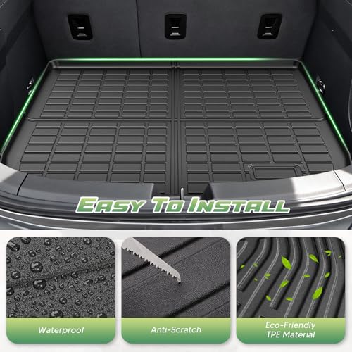Volt Floor Mats - Car Mats for Chevy Volt 2016-2019, All Weather Floor Mats and Cargo Liner for Volt Accessories, Heavy Duty Rubber Mats, Car Accessories - size: 1)Chevy Volt 16-19 Full Set