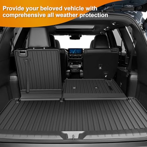 AOMSAZTO Cargo Mat Compatible with 2024 2025 2026 Toyota Grand Highlander: Cargo Liner with Backrest Mat 2-in-1 - All Weather TPE Trunk Mat for Grand Highlander Accessories (Not Fit Highlander) - style: 2024-2026 | For Toyota Grand Highlander Cargo Mat