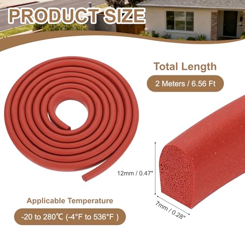 uxcell 6.56 ft Foam Backer Rod, 0.28" x 0.47" D-Shaped Solid Joint Filler, Foam Seal Strip for Caulk Saver, Rope Caulk Cement Crack Filler, Red - size: 6.56 ft x 0.28" x 0.47"
