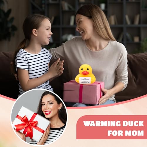 Civaner 7 Inch Emotional Giant Rubber Duck with Positive Message Thank You Gifts Motivational Rubber Duck Gift for Desk, Office, Home Decor Graduation(Moms Gifts) - style: Moms Gifts