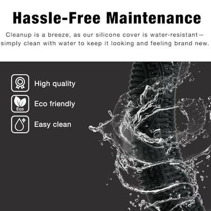 SEGADEN Massage Grip Soft Silicone Car Steering Wheel Cover Universal Anti-Slip Design 13-16 inch Protective Case Black - color: Black