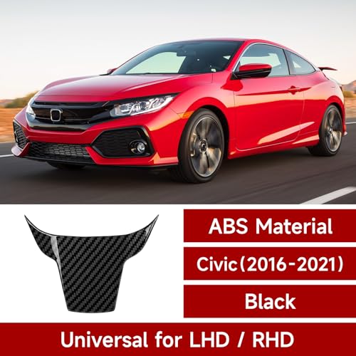 Steering Wheel Decal for Honda Civic 2016 2017 2018 2019 2020 2021 Accessories ABS Carbon Fiber Interior Stickers - color: Steering Wheel U Shape
