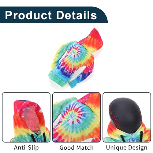 Car SUV Truck Gear Shift Knob Cover Automotive Manual Stick Shifting Handle Protector Colorful Style Red,Yellow,Green,Blue 1 Pc 6.69"x4.53" Polyester